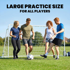 Soozier Soccer Goal, 8 x 5ft Portable Practice Soccer Net with Nylon Mesh, Steel Frame, for Indoor and Outdoor Use