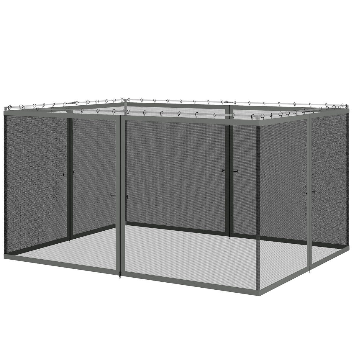 Replacement Mosquito Netting for Gazebo 10' x 10' Black Screen Walls for Canopy with Zippers for Parties – view 2
