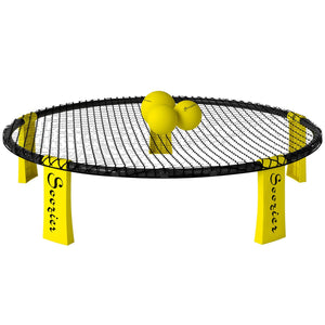 Soozier Spike Game Set, Mini Beach Games Set w/ Roundnet, 3 Balls, Pump, Carrying Bag, Portable Outdoor Games for Families