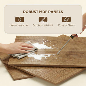  5-Tier Bookshelf, S Shaped Geometric Bookcase with 15 Compartments, Oak