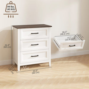 Dresser for Bedroom with 3 Drawers Storage Chest of Drawers for Living Room, Closet, Laundry, Entryway