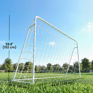 Soozier Soccer Goal, 8 x 5ft Portable Practice Soccer Net with Nylon Mesh, Steel Frame, for Indoor and Outdoor Use