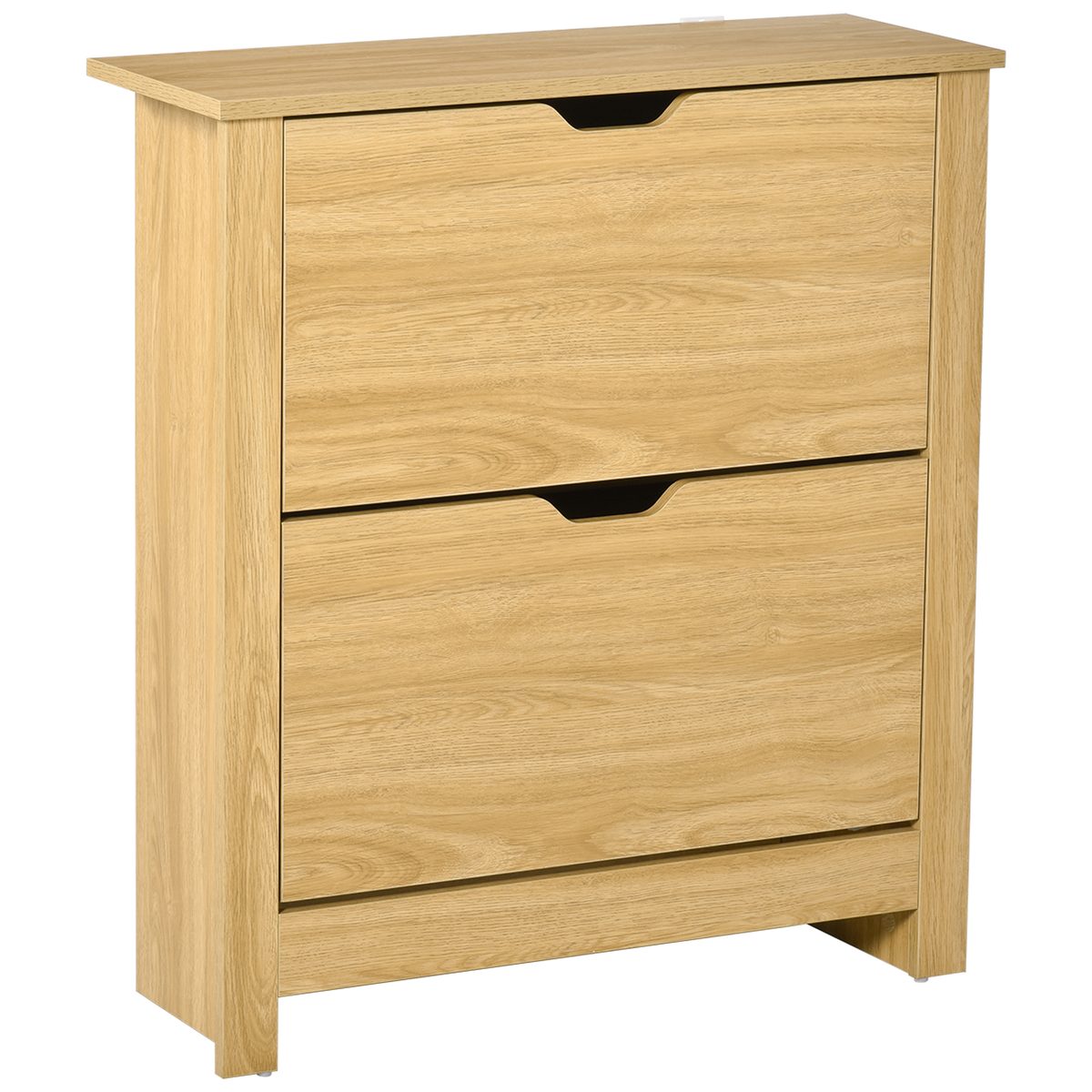 Shoe Storage Cabinet with 3 Flip Drawers and Adjustable Shelves for 12-18 Pairs of Shoes, Natural Wood – view 2