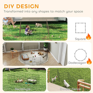  24inch Foldable Metal Exercise Pet Playpen Yard Dog Puppy Kennel Cage 12 Panels