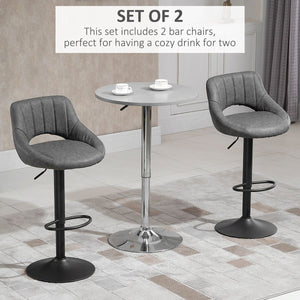 Bar Stools Set of 2, Swivel Counter Height Barstools with Adjustable Height and Cutout Back – view 4