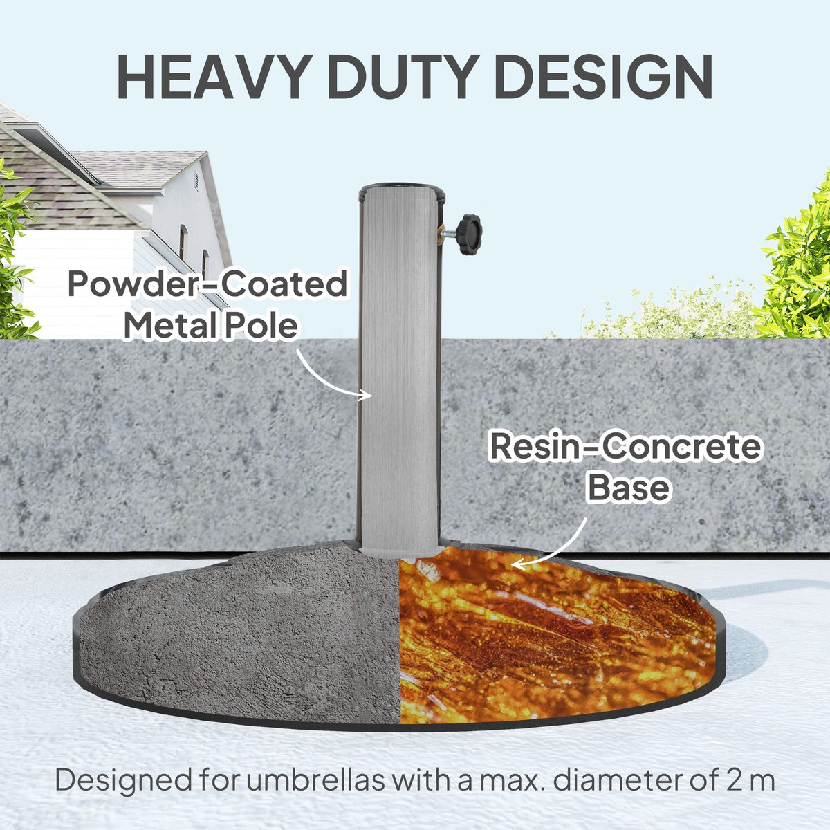  26 lbs Resin Round Patio Umbrella Base, Umbrella Stand Base, Outdoor Umbrella Stand for Outdoor, Lawn, Poolside