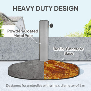  26 lbs Resin Round Patio Umbrella Base, Umbrella Stand Base, Outdoor Umbrella Stand for Outdoor, Lawn, Poolside
