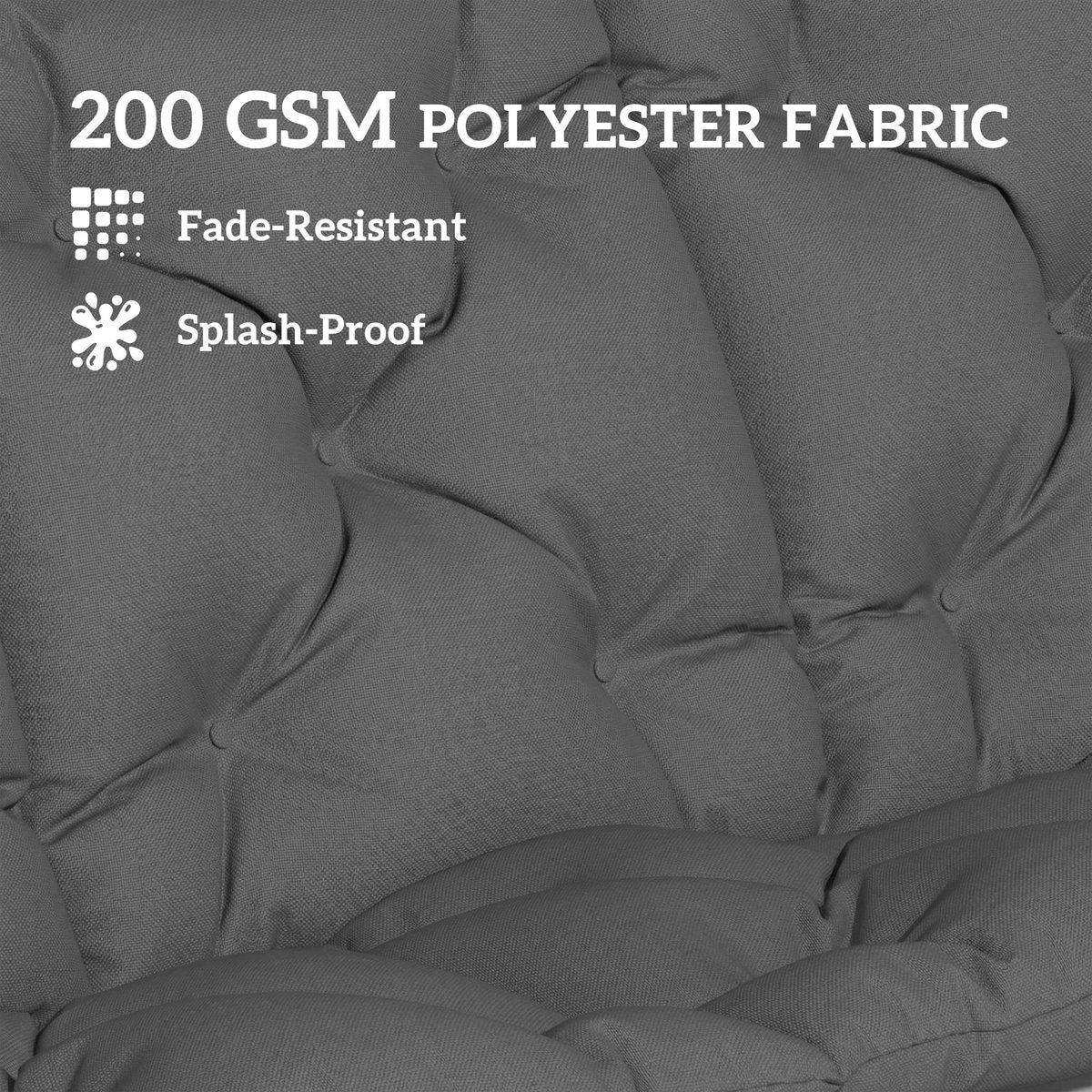  Bench Cushion Water-Repellent Outdoor Furniture Pad Seater Swing Chair 59.1" x 39.4" Dark Grey