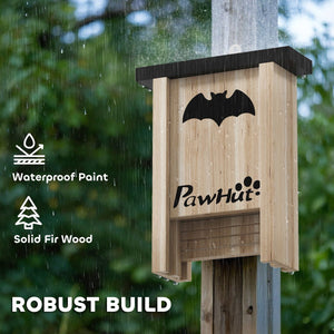  3PCs Wooden Bat Boxes, Bat Houses Designed to Attract Bats & Easy to Hang for Outdoor, Garden, Farm, 18 x 6 x 22.5 cm