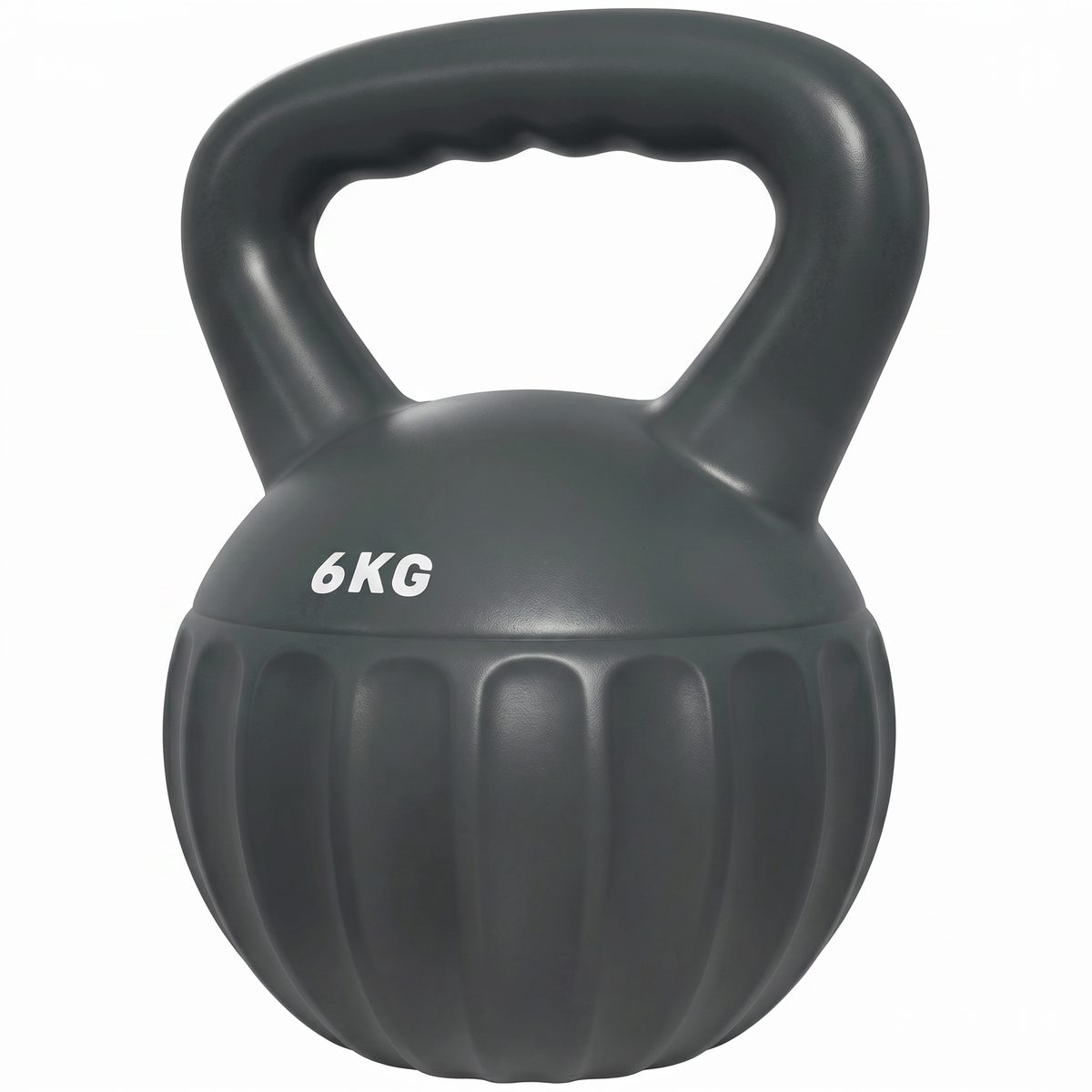 Soozier Kettlebell, 13 lbs Kettle Bell with Non-Slip Handle for Home Gym, Weight Lifting and Strength Training, Grey