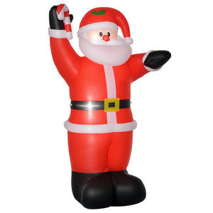  8ft Inflatable Christmas Santa Claus with Candy Cane, Blow-Up Outdoor LED Yard Display for Lawn Garden Party