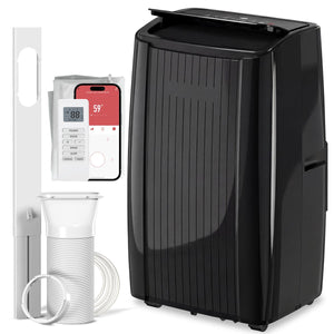  12000 BTU 5-in-1 Portable Air Conditioner with Cool, Heat, Dehumidifier, Fan, Sleep, WiFi Voice Control, Black