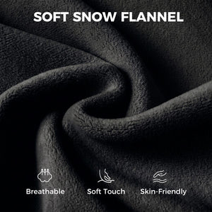  Office Chair with Foot Rest, Ergonomic Reclining Computer Gaming Chair w/ Snow Flannel Fabric, Thick Cushion, Black