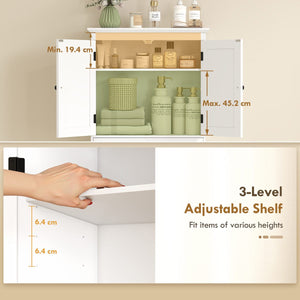  Over The Toilet Storage, Modern Bathroom Cabinet Over Toilet with Drawer, Cabinet and Adjustable Shelf, White