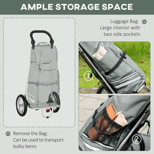 Soozier Bike Trailer, Bicycle Cargo Trailer with 12" Wheels, Reflective Strips, Outdoor Wagon Carrier with Aluminum Frame