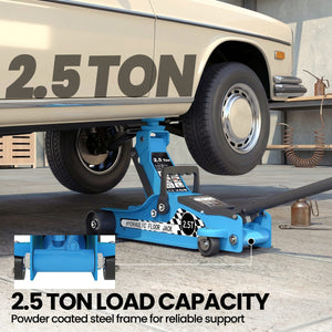  Low Profile Car Jack, Hydraulic Racing Floor Jack, 3.1"-14.1" Lifting Range, 2.5 Ton (5,000 lb) Capacity, Blue
