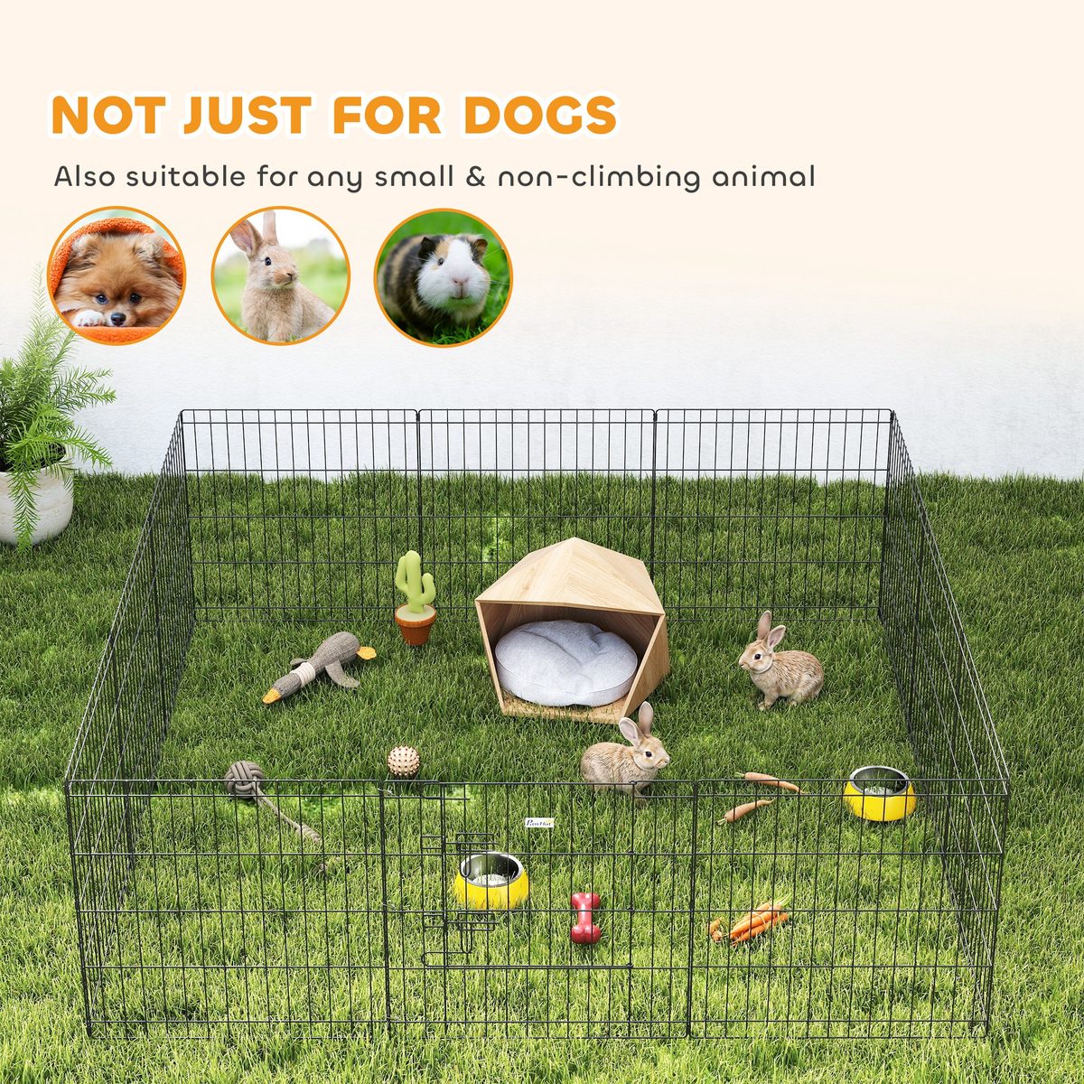  24inch Foldable Metal Exercise Pet Playpen Yard Dog Puppy Kennel Cage 12 Panels