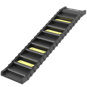  Foldable Dog Car Ramp, Dog Ramp with Anti-Slip Steps, Pet Stairs for Senior Pets to Access Cars and High Beds, Black