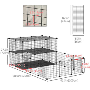  46 Panels Pet Playpen, DIY Small Animal Playpen, Indoor Portable Pet Fence for Guinea Pigs, Bunny, Rabbits, Hamsters, Hedgehogs