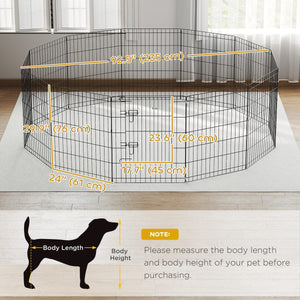  30inch Foldable Metal Exercise Pet Playpen Yard Dog Puppy Kennel Cage 12 Panel