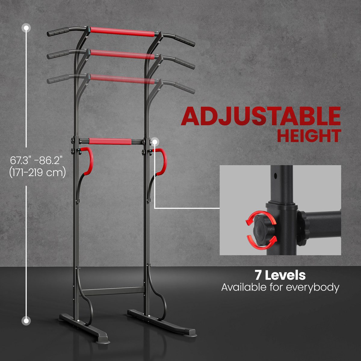 Soozier Power Tower, Pull Up Bar, Dip Station for Home Office Gym Multi-Function Workout Equipment