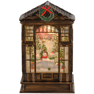  Musical Snow Globe with Lights, Christmas Snow Globe Lantern with Swirling Glitter for Holiday Party Gift, Bronze