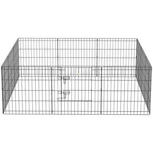  24inch Foldable Metal Exercise Pet Playpen Yard Dog Puppy Kennel Cage 12 Panels