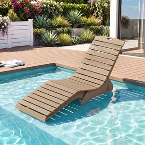 In-Pool Lounge Chair with Weighted Anti-Floating Design 450 LBS for Baja Shelf-Brown view 2