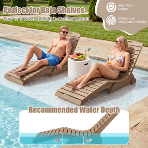 In-Pool Lounge Chair with Weighted Anti-Floating Design 450 LBS for Baja Shelf-Brown view 8