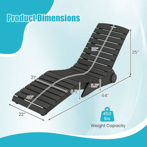 In-Pool Lounge Chair with Weighted Anti-Floating Design 450 LBS for Baja Shelf-Dark Gray view 4
