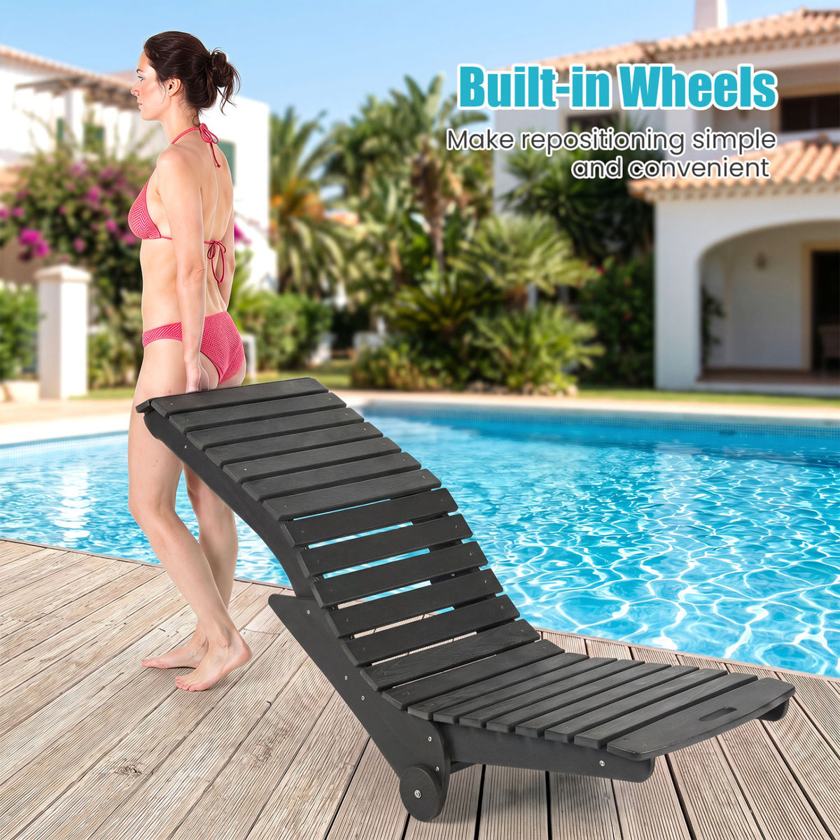 In-Pool Lounge Chair with Weighted Anti-Floating Design 450 LBS for Baja Shelf-Dark Gray view 9