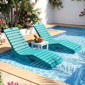 In-Pool Lounge Chair with Weighted Anti-Floating Design 450 LBS for Baja Shelf-Turquoise view 3