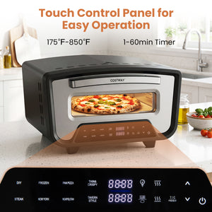 Indoor Electric Pizza Oven for 12 inches Pizzas with 8 Presets-Black view 7