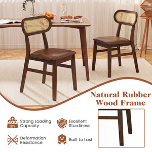 Indoor Mid Century Wood Dining Chairs Set of 2, for Dining Room-Coffee view 5