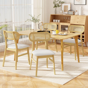 Indoor Mid Century Wood Dining Chairs Set of 2, for Dining Room-White view 3