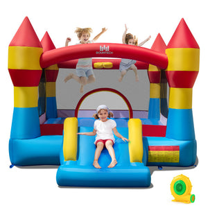 Indoor Outdoor Blow-up Bouncy Castle with 550W Blower for Yard view 3
