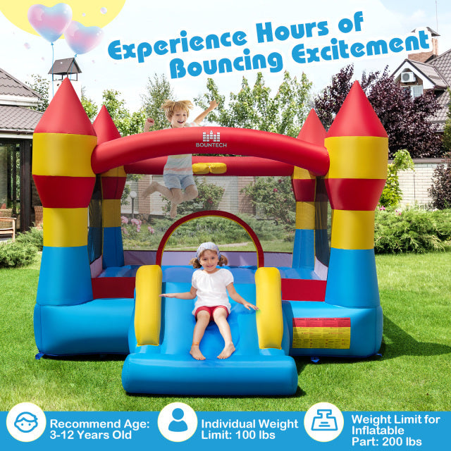 Indoor Outdoor Blow-up Bouncy Castle with 550W Blower for Yard view 7