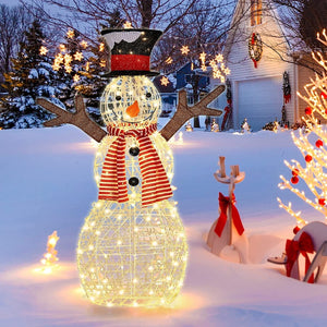 Indoor/Outdoor Christmas Lighted Snowman Decorations with Pre-Lit 80 Lights view 2