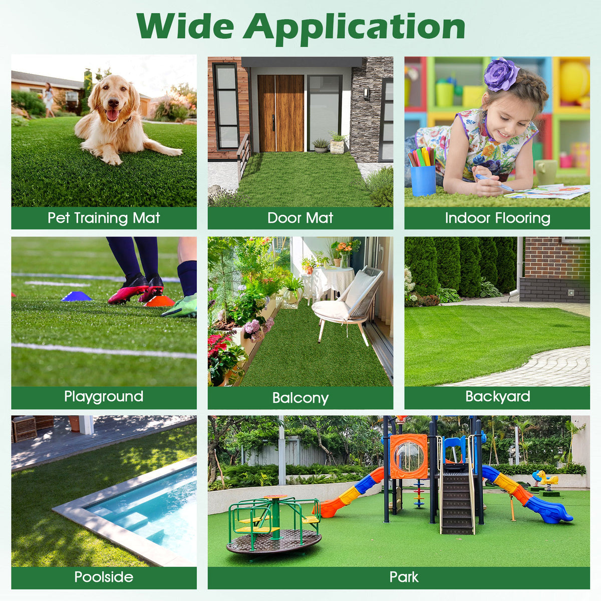 Indoor Outdoor Synthetic Turf Mat with Drainage Holes-XL view 9