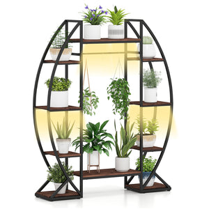 Indoor Plant Stand 63 inches Tall 10-Tier Corner Metal Plant Shelf Large Flowerpot Holder-Brown