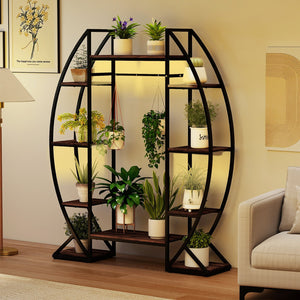 Indoor Plant Stand 63 inches Tall 10-Tier Corner Metal Plant Shelf Large Flowerpot Holder-Brown view 2