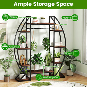 Indoor Plant Stand 63 inches Tall 10-Tier Corner Metal Plant Shelf Large Flowerpot Holder-Brown view 7