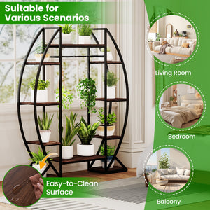 Indoor Plant Stand 63 inches Tall 10-Tier Corner Metal Plant Shelf Large Flowerpot Holder-Brown view 9