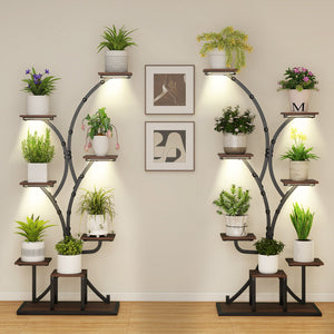 Indoor Plant Stand with Grow Lights 58 inches Tall 8-Tier Corner Metal Plant Shelf-Set of 2 view 3