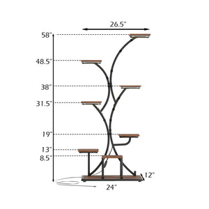 Indoor Plant Stand with Grow Lights 58 inches Tall 8-Tier Corner Metal Plant Shelf-Set of 2 view 5