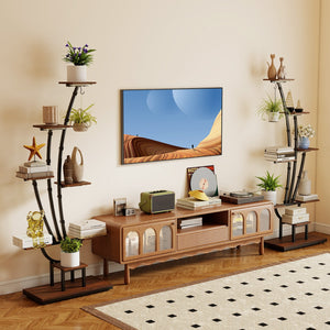 Indoor Plant Stand with Grow Lights Tall 8-Tier Corner Metal Plant Shelf-Set of 2 view 3