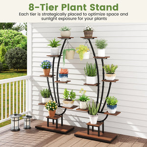 Indoor Plant Stand with Grow Lights Tall 8-Tier Corner Metal Plant Shelf-Set of 2 view 7