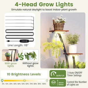 Indoor Plant Stand with Grow Lights Tall 8-Tier Corner Metal Plant Shelf-Set of 2 view 8