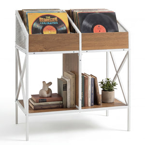 Industrial Magazine Books Record Holder with Metal Frame and Anti-tip Kits-Natrual view 4