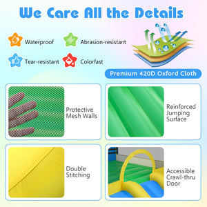 Inflatable Bounce House 2-in-1 Crayon Themed Kids Bouncer with 550W Blower view 7